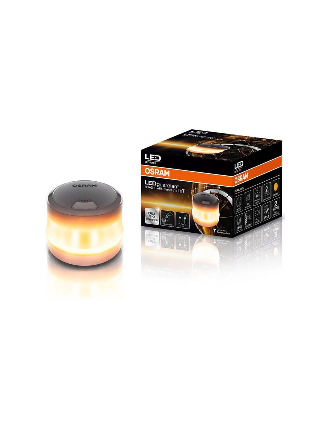 Baliza V16 LEDguardianOsram ROAD FLARE signal V16 IoT
